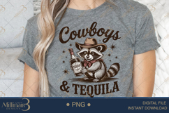 Cowboys &amp; Tequila PNG Cute Raccoon Western Clipart Product Image 5