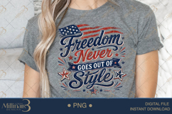 Freedom Never Goes Out of Style PNG, Patriotic Vintage Subli Product Image 5