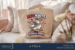 Red White And Slightly Feral PNG, Funny Patriotic Goose Subl Product Image 5
