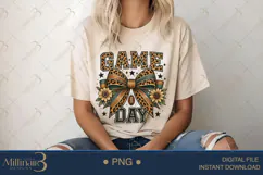 Game Day Football Coquette Bow PNG | Coquette Bow Sports Png Product Image 5