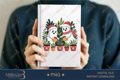 Christmas Ghost Clipart PNG | Cute Watering Plant Ghosts Product Image 5
