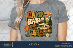 Camp Hair Dont Care PNG, Retro Camping Sublimation Design wi Product Image 5