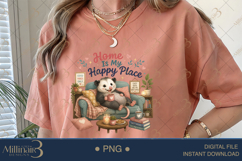 Home Is My Happy Place PNG, Cozy Possum Homebody Sublimation Product Image 5
