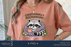 Emotionally Recharging Raccoon PNG, Cozy Introvert Raccoon S Product Image 5