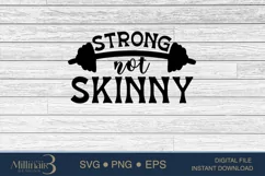 Strong Not Skinny SVG PNG Sublimation|Workout Gym Fitness Product Image 4