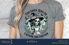 Halloween Skeleton Cafeine And Sarcasm \Halloween Coffee PNG Product Image 5
