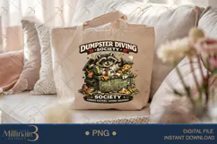 Dumpster Diving Society PNG, Funny Raccoon Sublimation Desig Product Image 5
