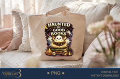 Haunted by Good Books PNG, Cute Halloween Book Lover Design Product Image 5