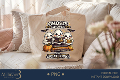 Ghosts Ghouls and Great Books PNG, Cute Halloween Reading Gh Product Image 5