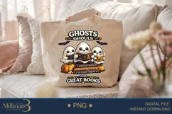 Ghosts Ghouls and Great Books PNG, Cute Halloween Reading Gh Product Image 5