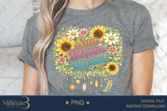 Sun Bloom Repeat PNG Watercolor Sunflower Floral Design, Boh Product Image 5
