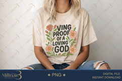 Boho Living Proof of a Loving God PNG |Christian Floral PNG Product Image 5