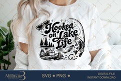Hooked on Lake Life SVG PNG, Fishing Lake Shirt Design, Funn Product Image 5
