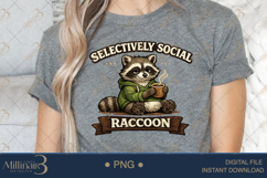 Selectively Social Raccoon PNG, Funny Introvert Raccoon Subl Product Image 5