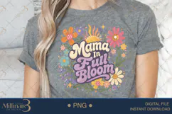 Mama In Full Bloom PNG, Watercolor Floral Motherhood Design Product Image 5