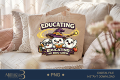 Educating The Boo Crew PNG, Cute Halloween Teacher Design wi Product Image 5