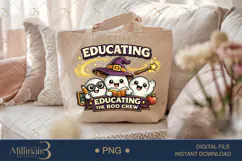 Educating The Boo Crew PNG, Cute Halloween Teacher Design wi Product Image 5