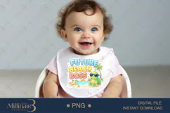Future Beach Boss PNG Cute Kids Summer Shirt Design, Turtle Product Image 5