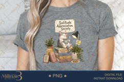 Solitude Appreciation Society PNG, Introvert Cat Sublimation Product Image 5