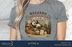 Weekend Cancellation Club PNG, Funny Possum Homebody Sublima Product Image 5