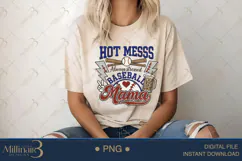 Hot Mess Baseball Mama PNG | Coquette Bow Sports Png Product Image 5