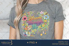 Bloom Through It PNG Watercolor Floral Wreath Design, Boho C Product Image 5