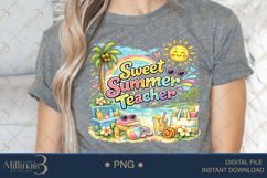 Sweet Summer Teacher PNG Watercolor Teacher Summer Clipart | Product Image 5