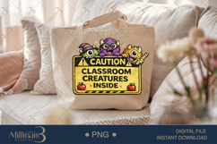 Caution Classroom Creatures Inside PNG, Funny Halloween Teac Product Image 4