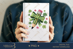 Lucky Charm Teacher Pencil PNG, St Patricks Day Teacher Clip Product Image 5