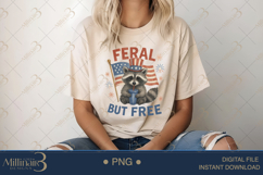 Feral But Free PNG|Funny 4th of July Clipart for Sublimation Product Image 5