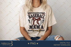 Baseball Mama Coquette Bow PNG | Coquette Bow Sports Png Product Image 4