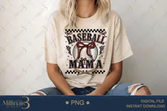Baseball Mama Coquette Bow PNG | Coquette Bow Sports Png Product Image 4