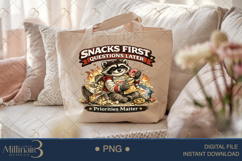 Snacks First Questions Later PNG, Funny Raccoon Sublimation Product Image 5