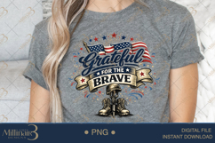 Grateful for the Brave PNG, Patriotic Thanksgiving Turkey De Product Image 5
