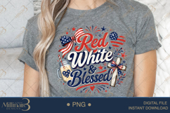 Red White and Blessed PNG, Patriotic Christian Sublimation D Product Image 5