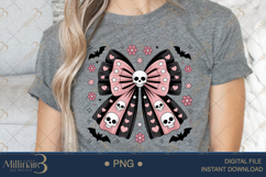 Bow Coquette Stay Spooky Skeleton | Halloween Cat Reading Product Image 5
