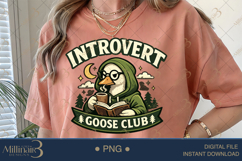 Introvert Goose Club PNG, Funny Book Lover Goose Sublimation Product Image 5