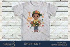 Am Black History Boy PNG for Kids, Black History Month Shirt Product Image 5