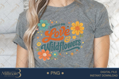 Raised On Love Wildflowers PNG, Retro Floral Quote Design, G Product Image 5