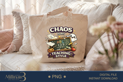 Chaos Is My Teaching Style PNG, Funny Halloween Teacher Desi Product Image 5