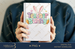 Teacher Bunny PNG, Crochet Easter Teacher Sublimation Design Product Image 5