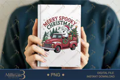 Spooky Christmas Santa Ghost PNG | Vintage Truck Holiday Cli Product Image 5