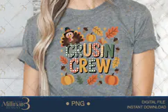 Cousin Crew Turkey Thanksgiving PNG| Cute Fall Family Shirt Product Image 5