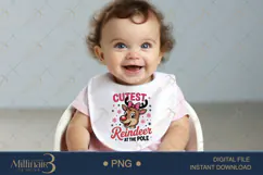 Cutest Reindeer at the Pole PNG | Christmas Clipart for Girl Product Image 5