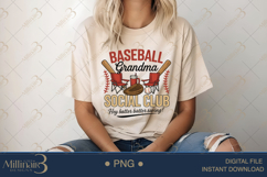 Baseball Grandma Social Club PNG | Coquette Bow Sports Png Product Image 5