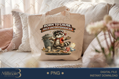 Born to Cause Mild Inconveniences PNG, Funny Raccoon Digital Product Image 4