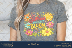 Sunshine Made Me Bloom PNG Watercolor Floral Design, Retro B Product Image 5