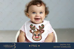 Funny Christmas Reindeer Head PNG for Kids | Cute Holiday Cl Product Image 5