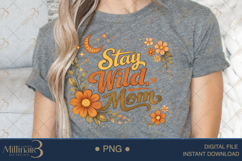 Stay Wild Mom PNG, Retro Fall Mama Design, Boho Floral Mom Q Product Image 5