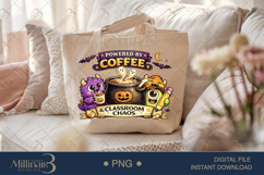 Powered By Coffee And Classroom Chaos PNG, Funny Halloween Product Image 5